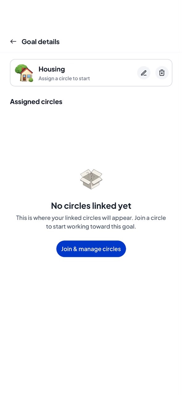 V1 goal details with no circles linked